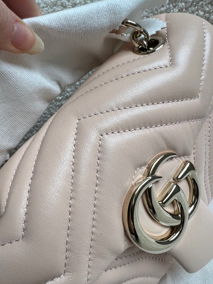 Gucci GG Pink Beige Marmont Mini Shoulder Bag (RRP £1,890)