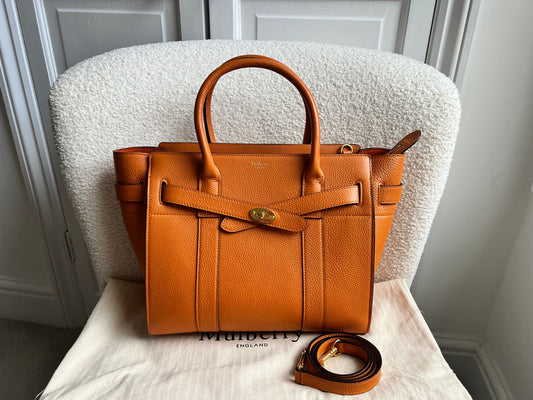 Mulberry Orange Small Zipped Bayswater (RRP £1,195)