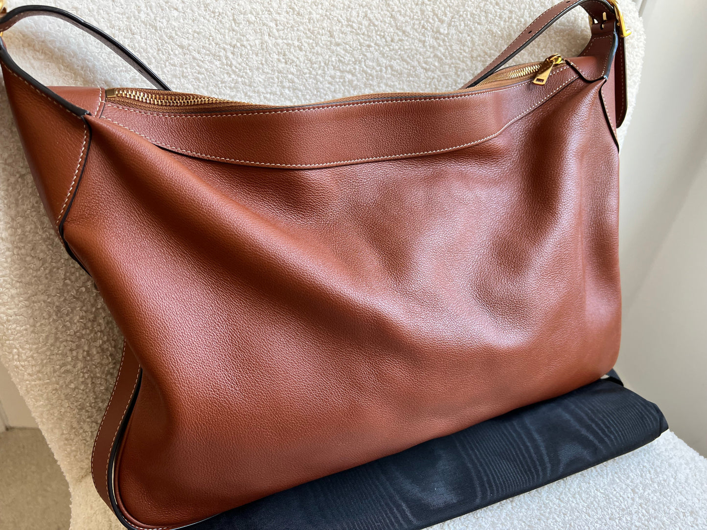 Celine Large Romy Bag in Tan Calfskin (RRP £2350)