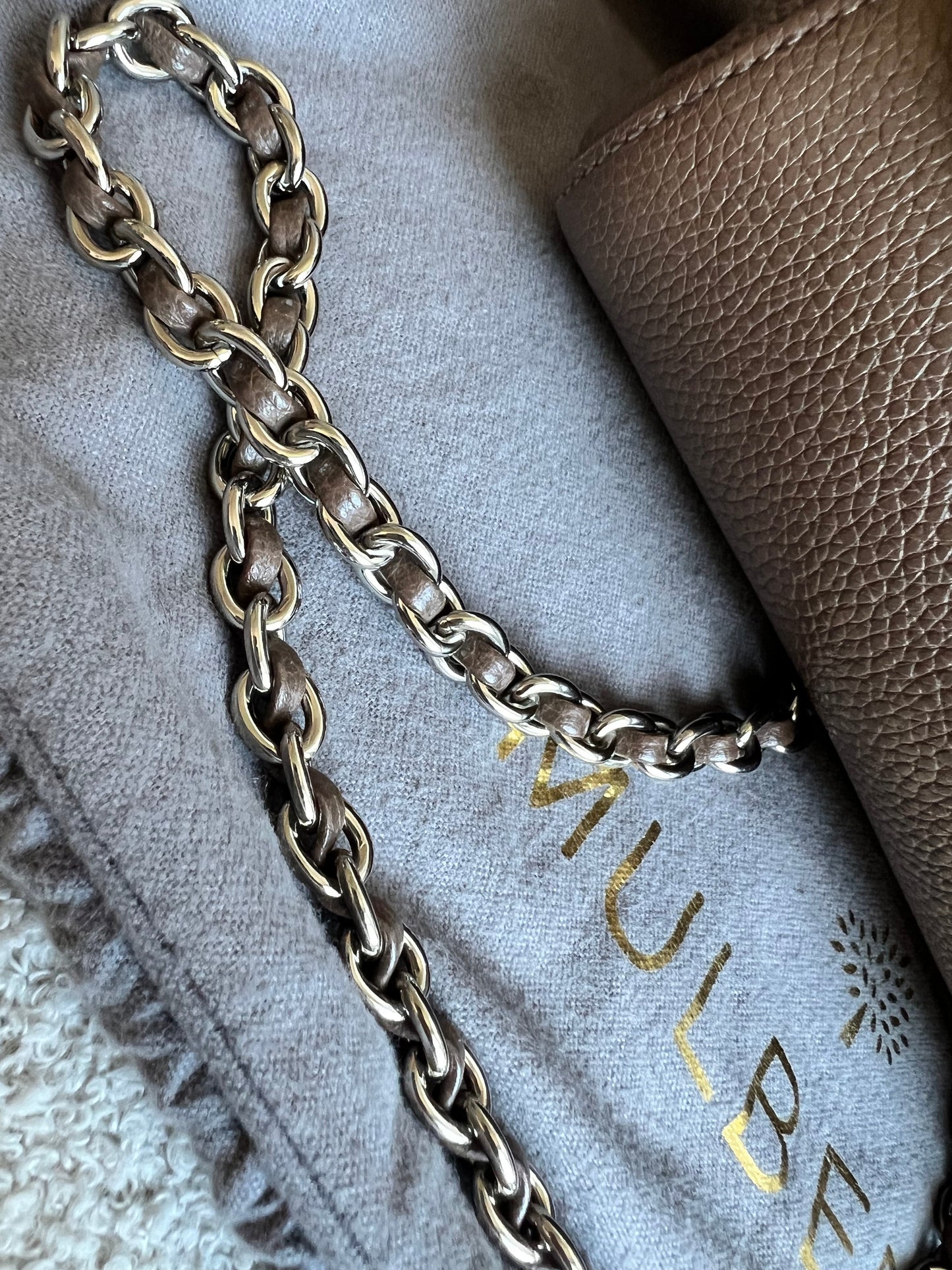 Mulberry Taupe Medium Lily with Silver Hardware (RRP £1095)