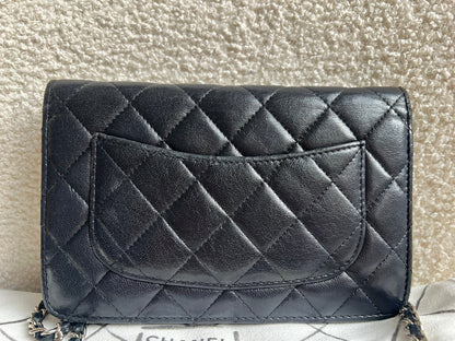 Chanel Wallet on Chain in Black Lambskin Silver Hardware (RRP £2,820)