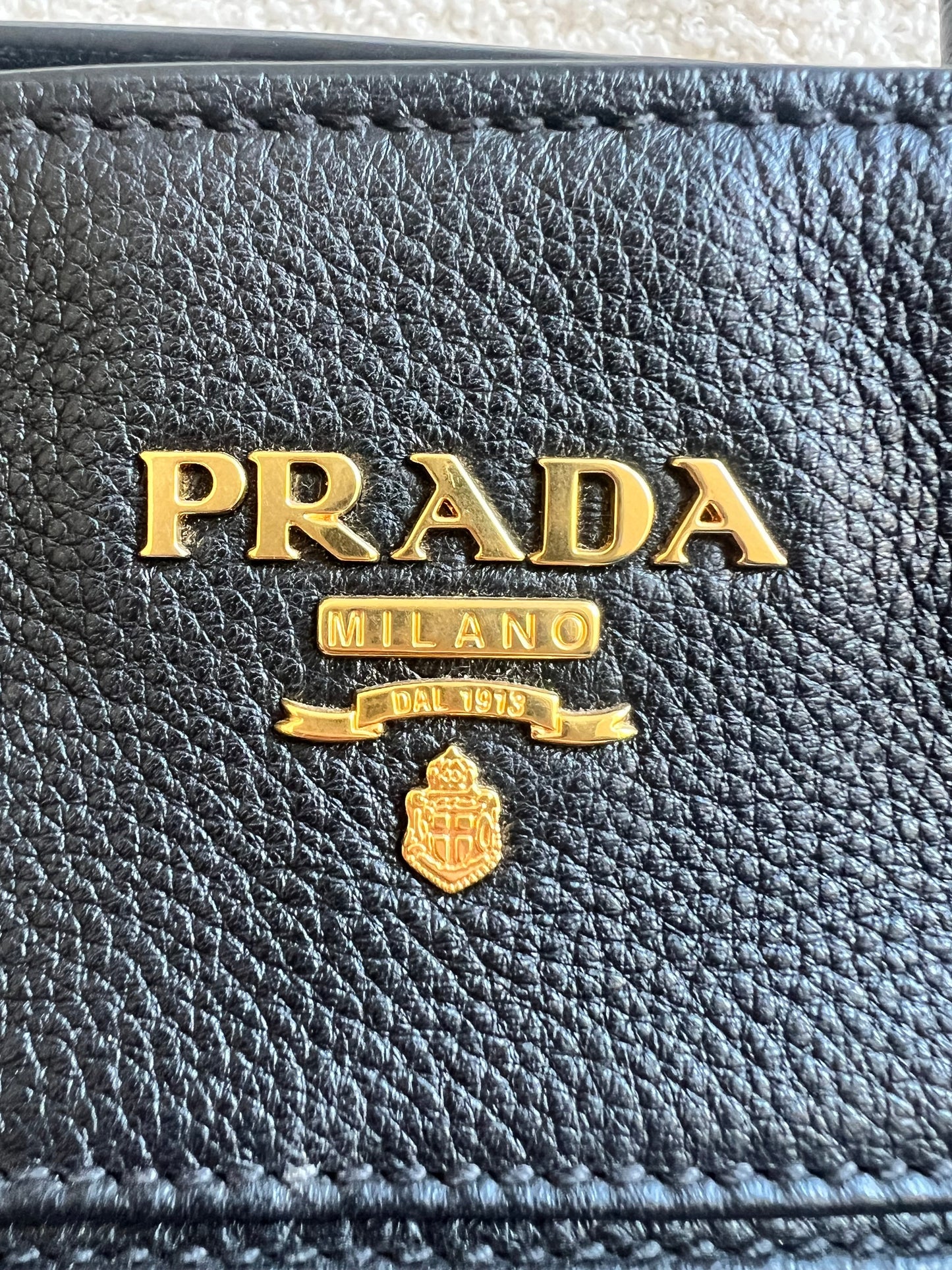 Prada Black Vitello Daino Tote