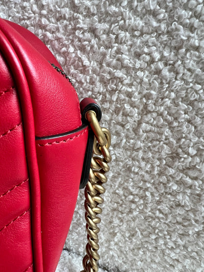 Gucci GG Red Marmont Small Shoulder Bag (RRP £1,440)