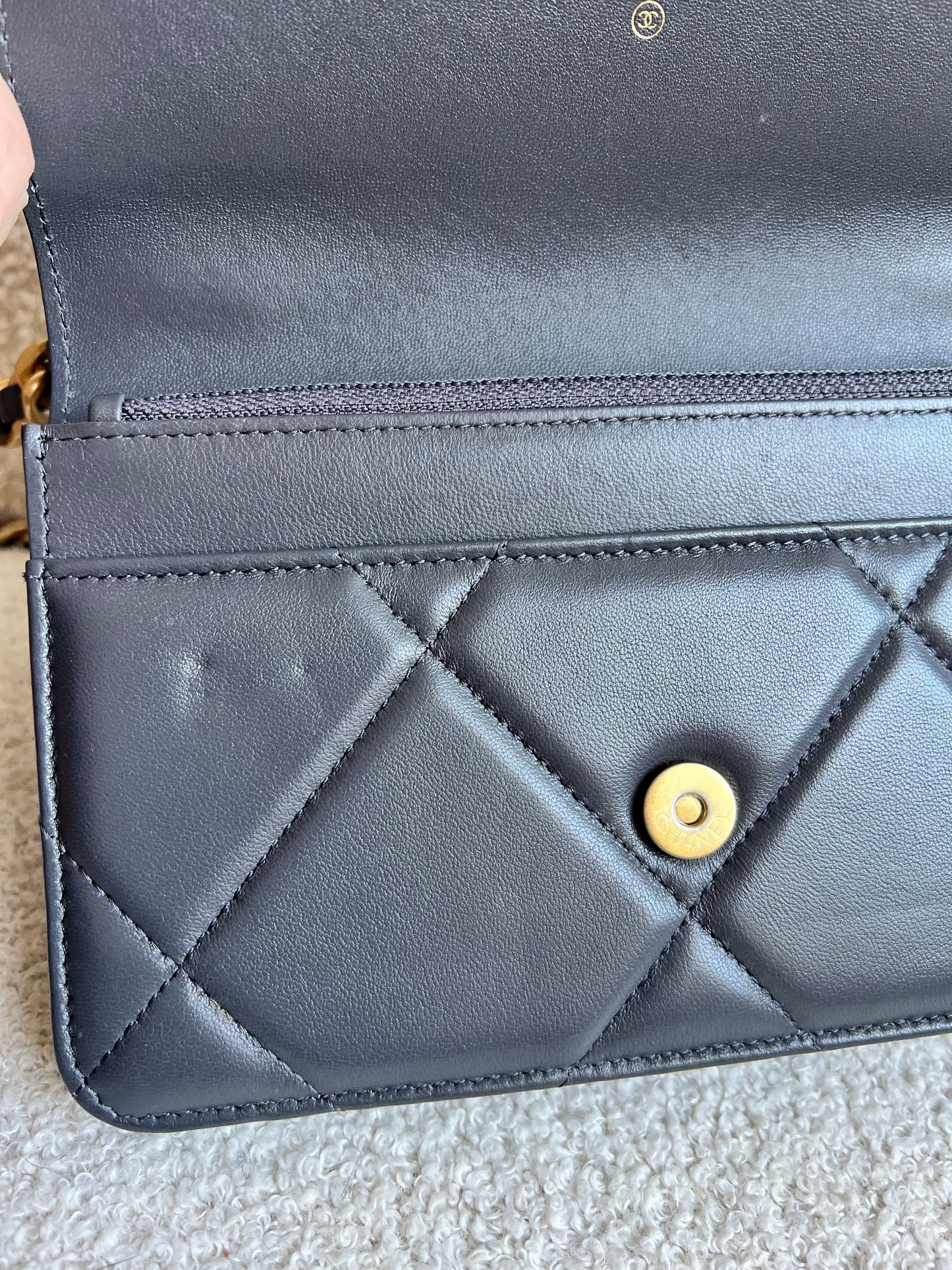 Chanel Grey 19 Wallet on Chain