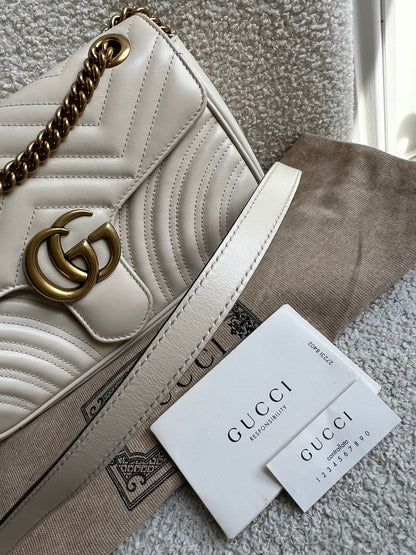 Gucci GG White Marmont Small Shoulder Bag (RRP £1890)