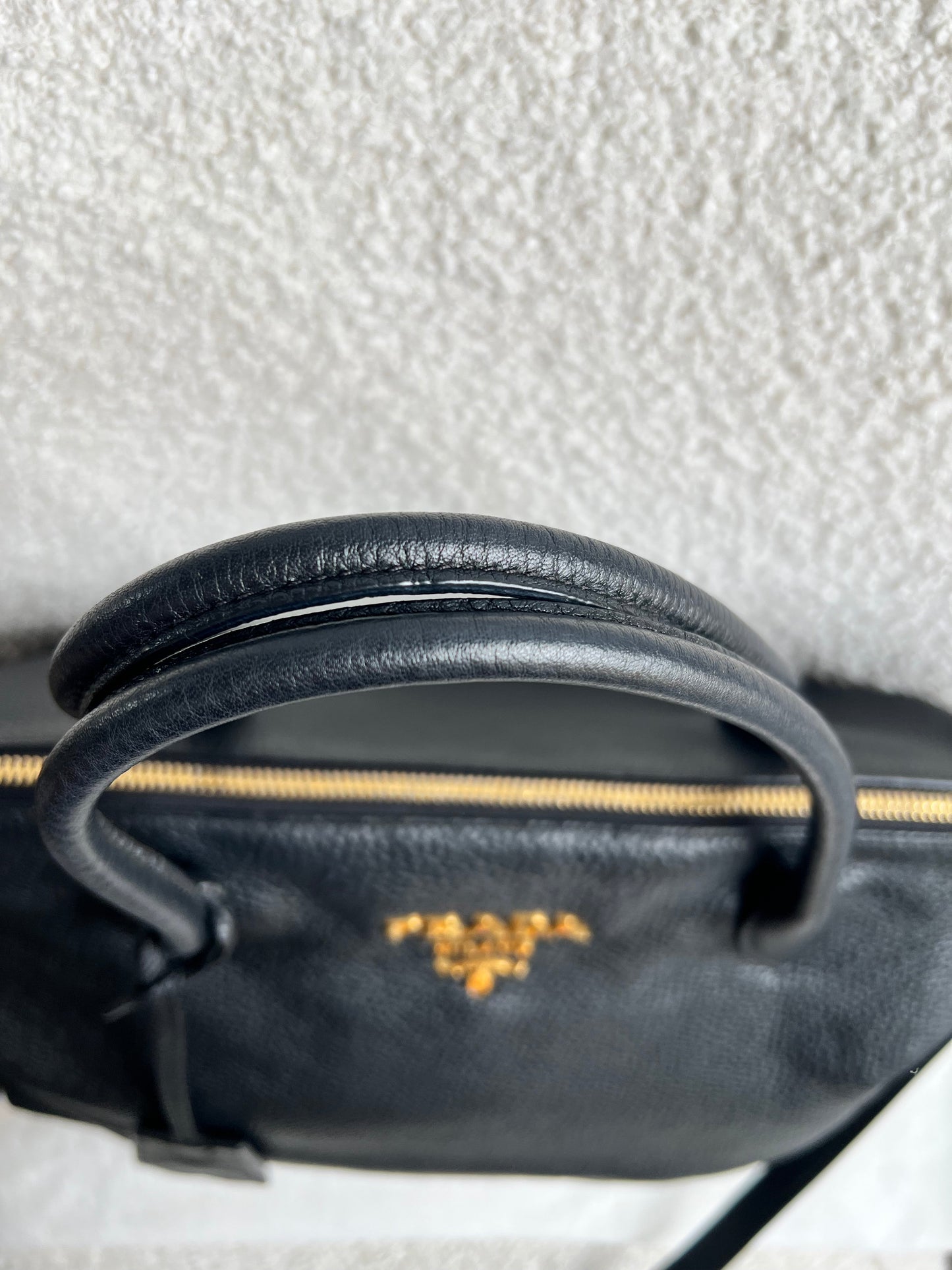 Prada Black Vitello Daino Shoulder Bag
