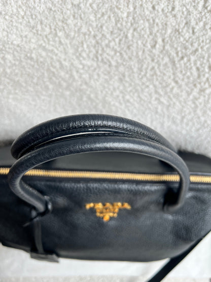 Prada Black Vitello Daino Shoulder Bag