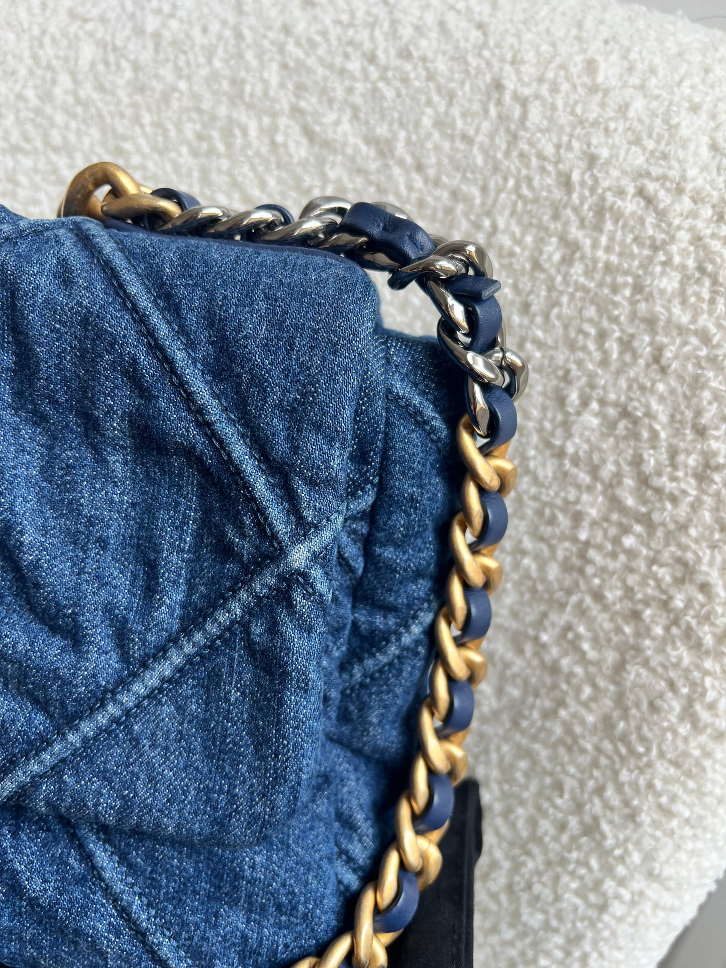 Chanel Small 19 in Blue Denim