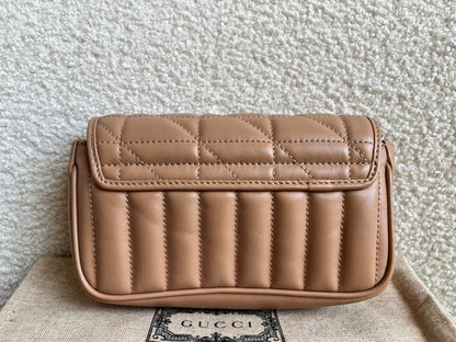 Gucci GG Beige Marmont Super Mini Aria Shoulder Bag (RRP £985)