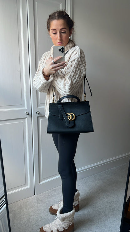 Gucci GG Black Medium Marmont Top Handle Bag