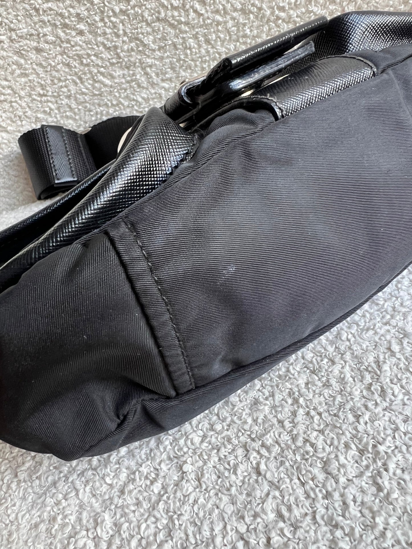 Prada Vintage Nylon Buckle Shoulder Bag