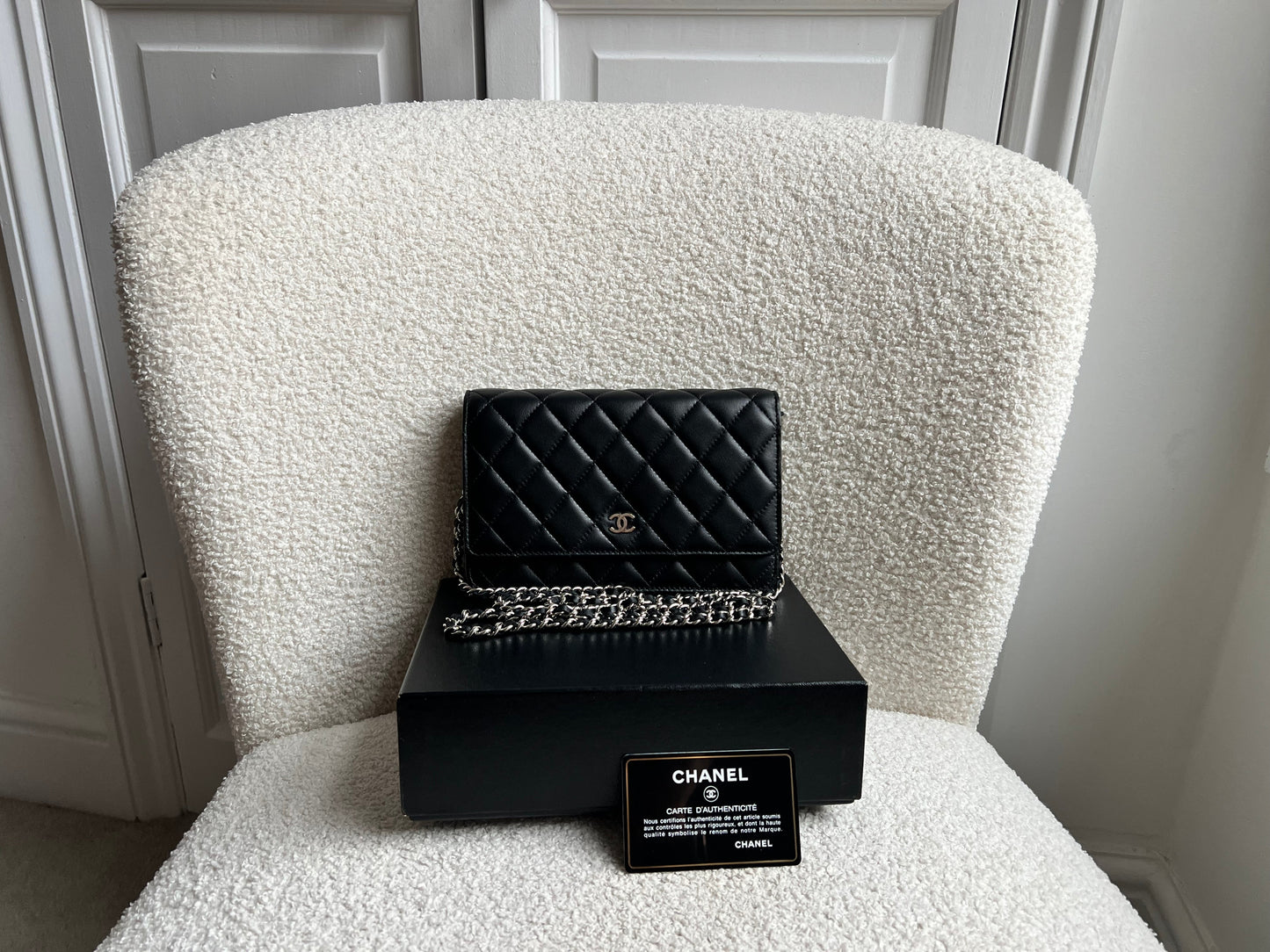 Chanel Wallet on Chain in Black Lambskin Silver Hardware (RRP £2,930)