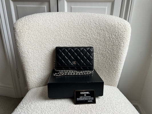 Chanel Wallet on Chain in Black Lambskin Silver Hardware (RRP £2,930)