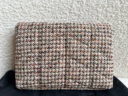 Yves Saint Laurent (YSL) Puffer Clutch Pouch in Tweed (RRP £710)