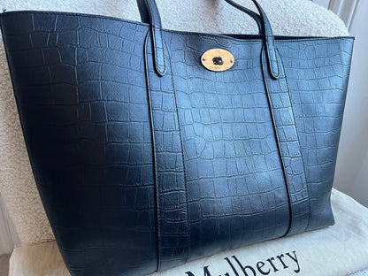 Mulberry Black Matte Croc Bayswater Tote (RRP £845)