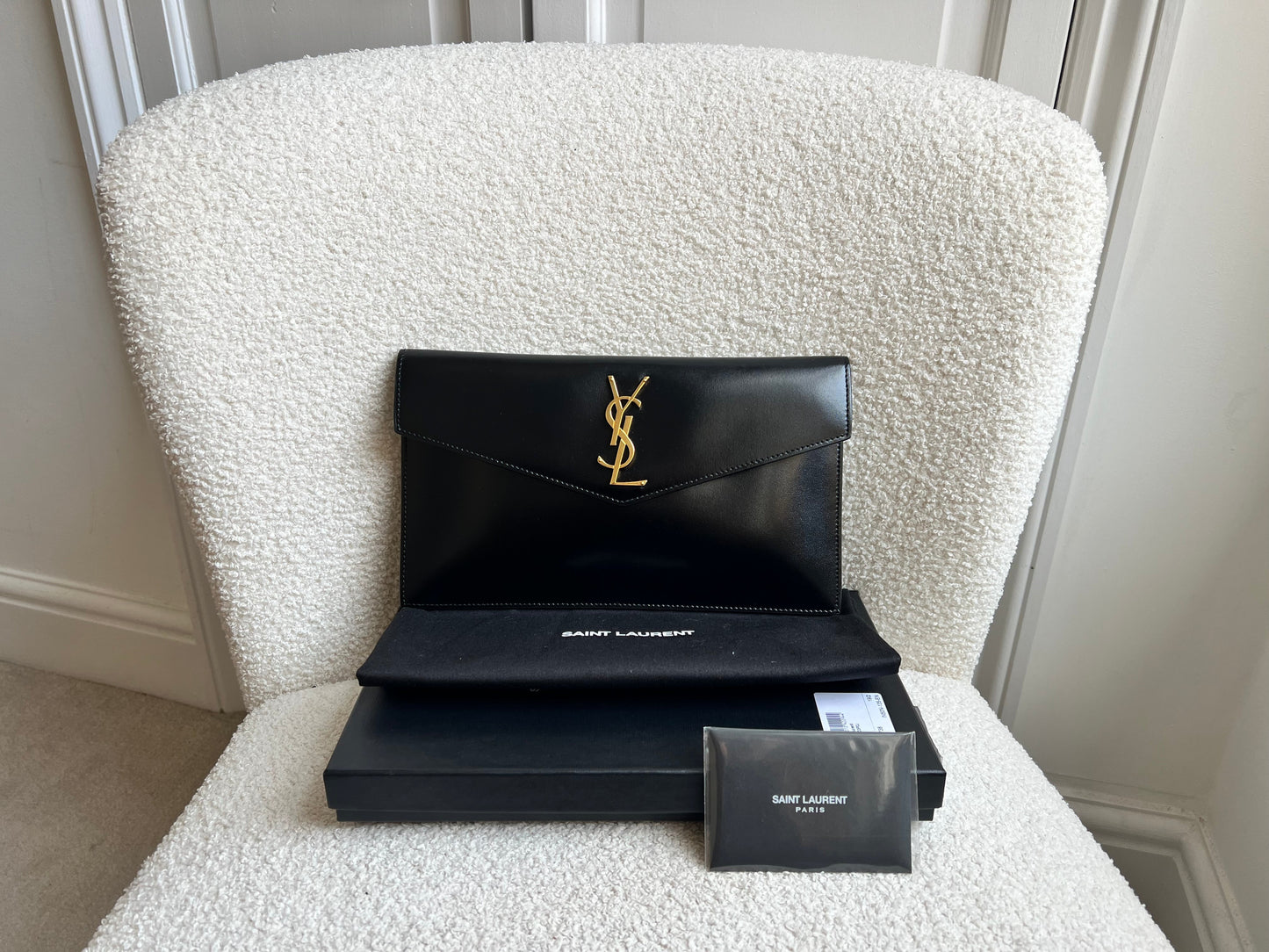 Yves Saint Laurent (YSL) Black Uptown Pouch Clutch (RRP £580)