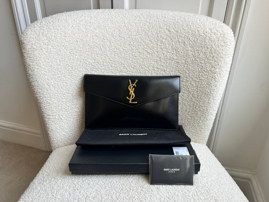 Yves Saint Laurent (YSL) Black Uptown Pouch Clutch (RRP £580)