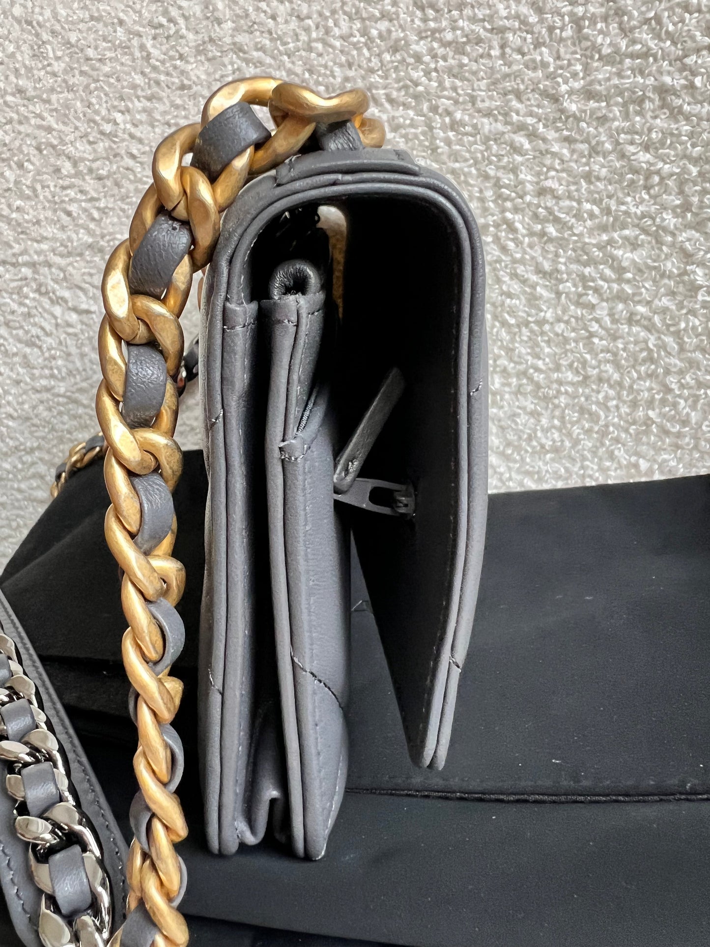Chanel Grey 19 Wallet on Chain