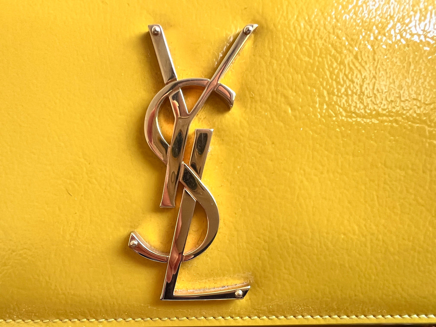 Yves Saint Laurent (YSL) Small Kate Yellow Patent with Gold Hardware (RRP £1,440)