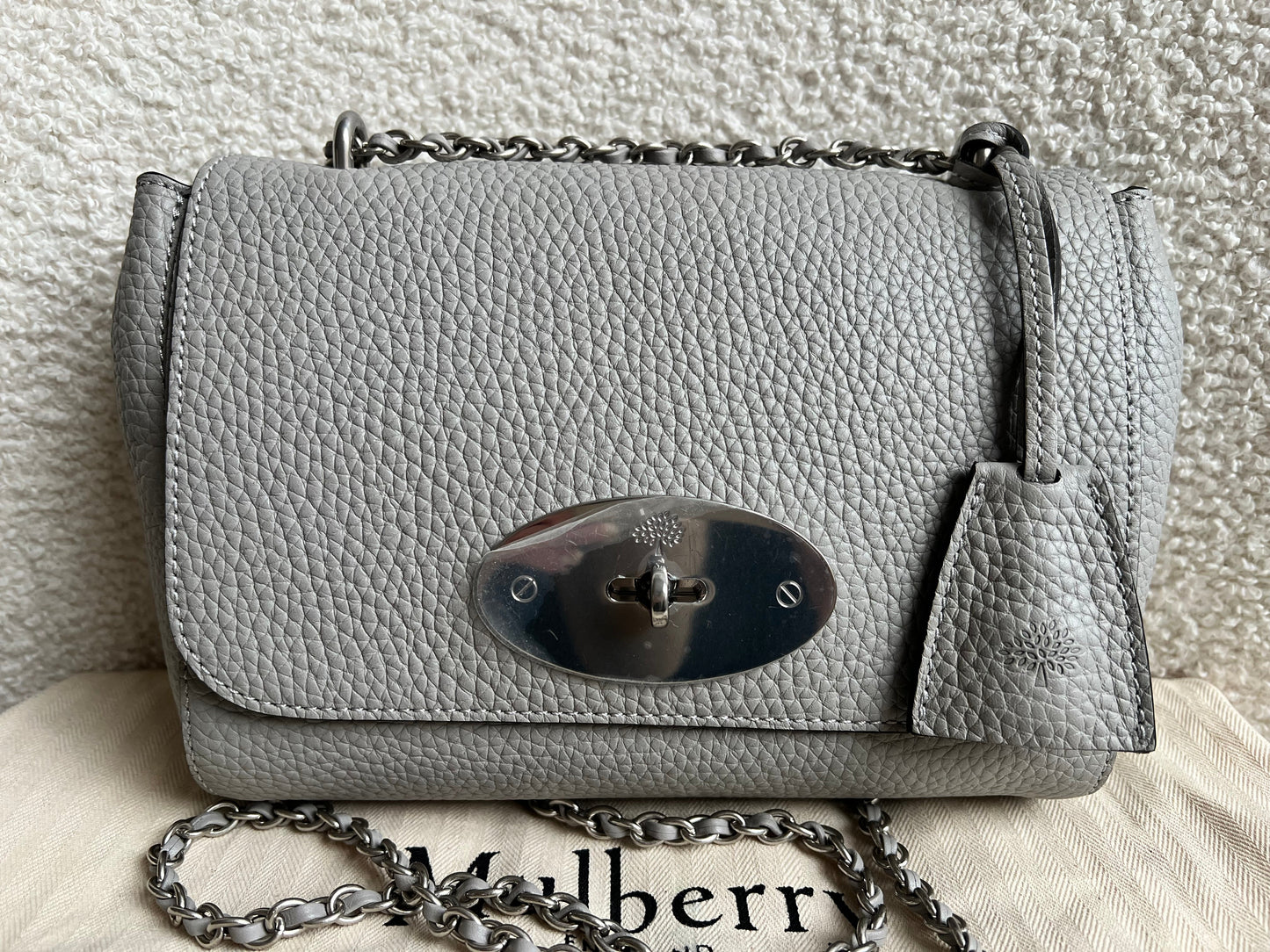 Mulberry Pale Grey Regular Lily Heavy Grain (RRP £1095)