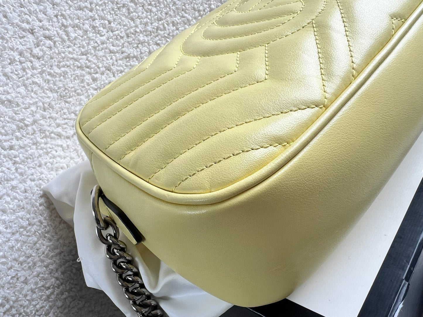 Gucci GG Pale Yellow Marmont Small Shoulder Bag (RRP £1440)