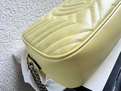Gucci GG Pale Yellow Marmont Small Shoulder Bag (RRP £1440)