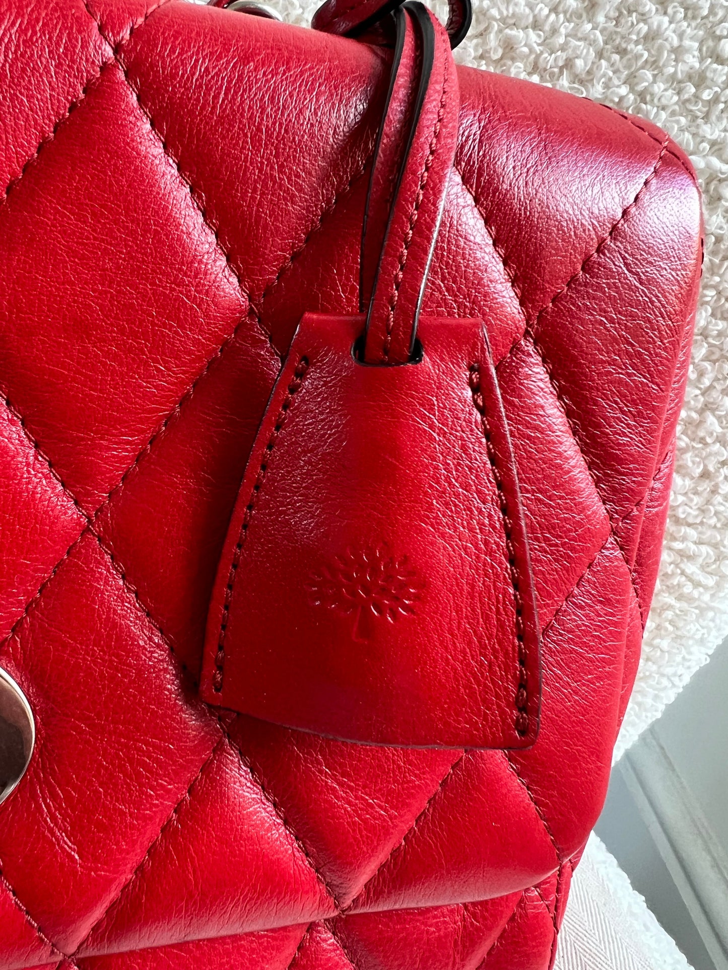 Mulberry Scarlet Red Quilted Medium Lily with Gold Hardware (RRP £1095)
