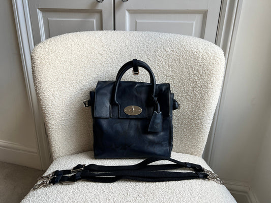 Mulberry Mini Cara Backpack in Midnight Blue Camo Printed Goat (RRP £995)