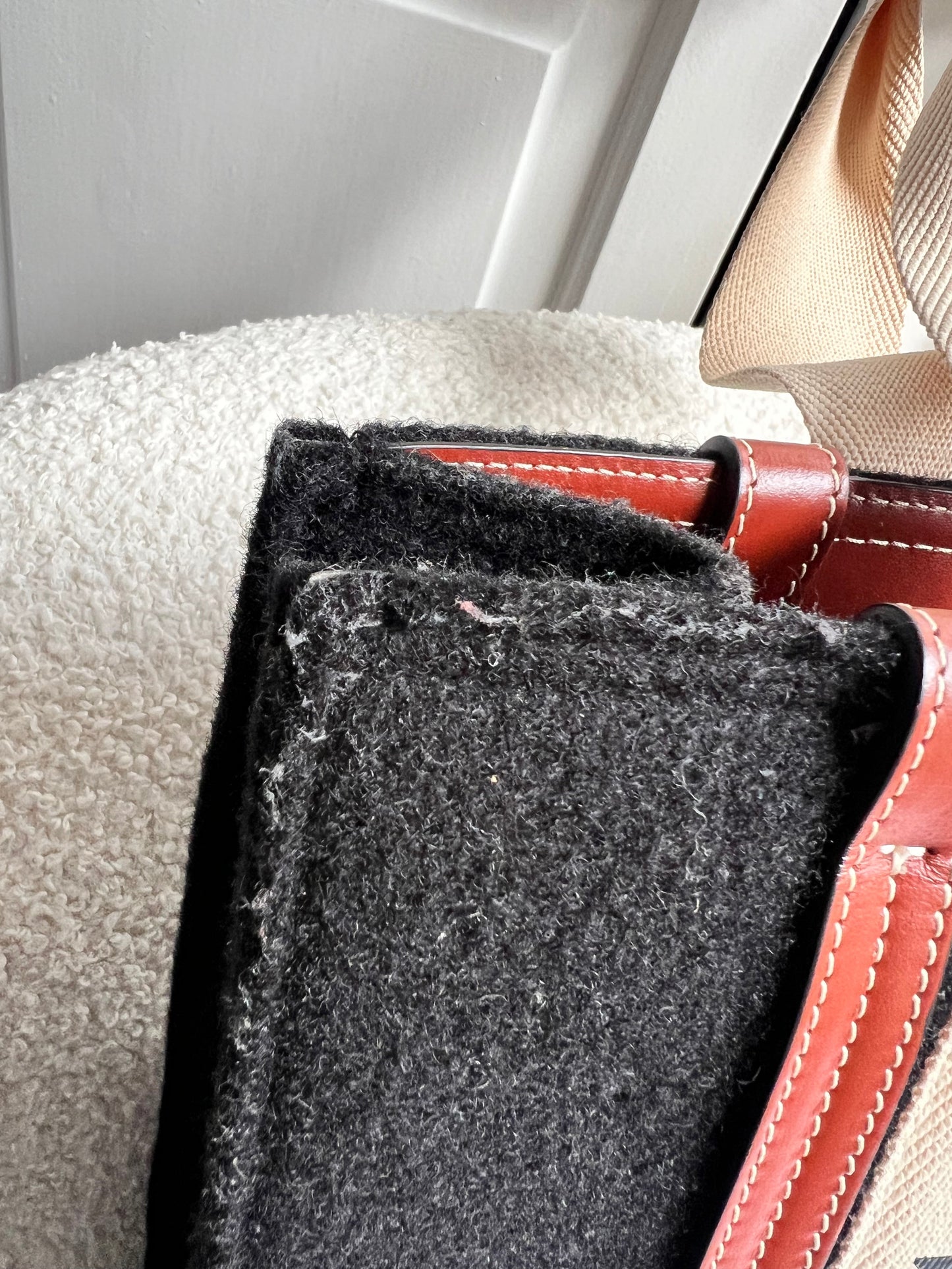 Chloe Medium Black Wool Woody Tote Bag