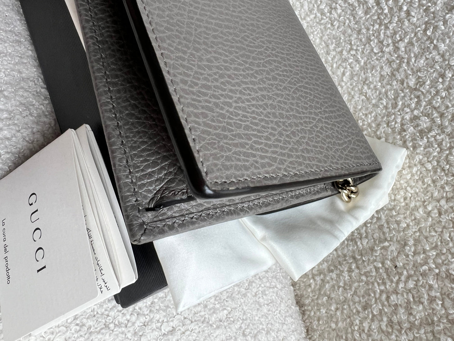 Gucci Dollar Grey Interlocking Chain Wallet