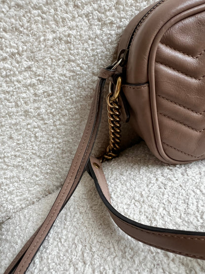 Gucci GG Dusty Pink Marmont Mini Shoulder Bag (RRP £1,360)