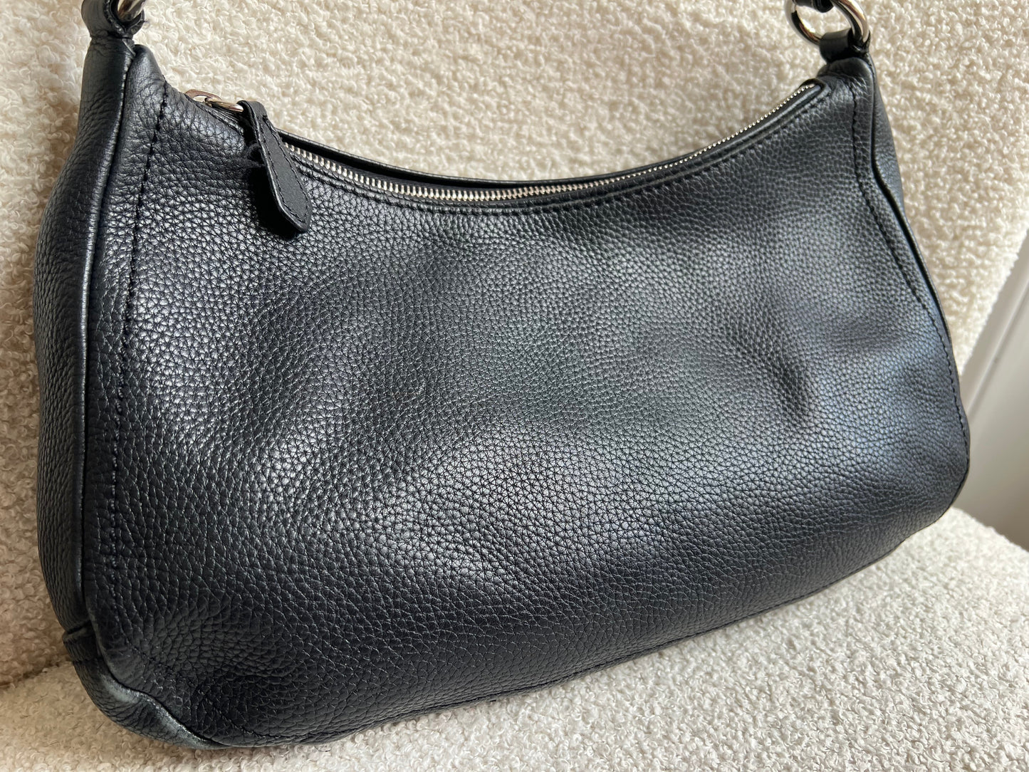 Prada Belted Zip Shoulder Bag Vitello Daino