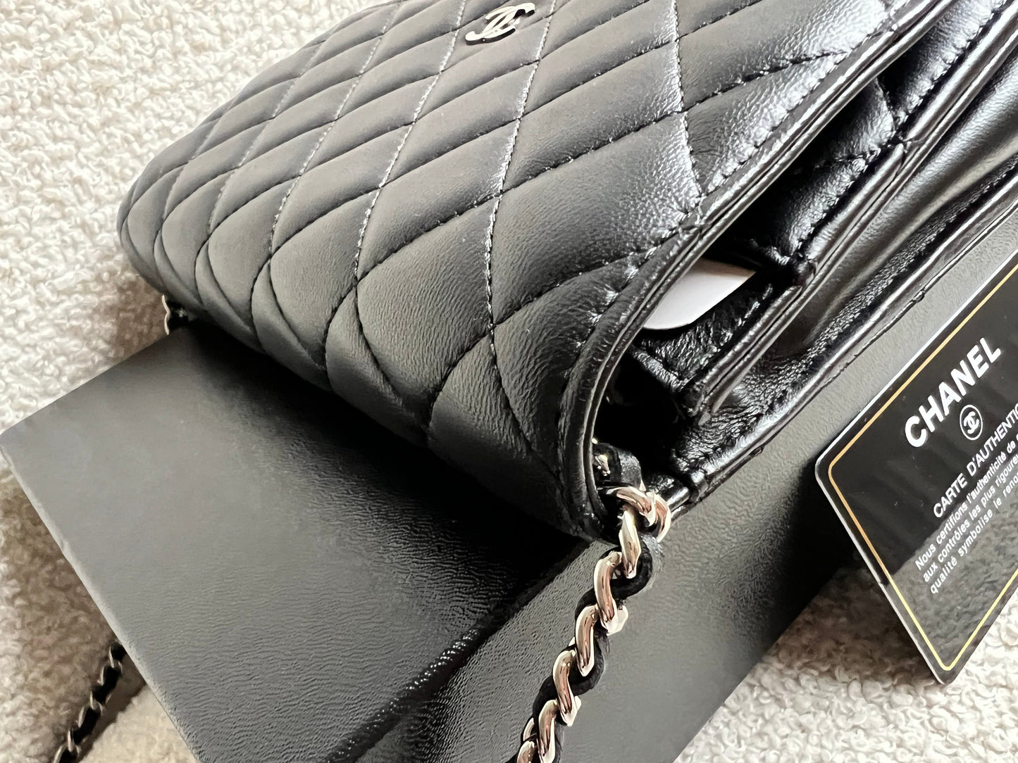 Chanel Wallet on Chain in Black Lambskin Silver Hardware (RRP £2,930)