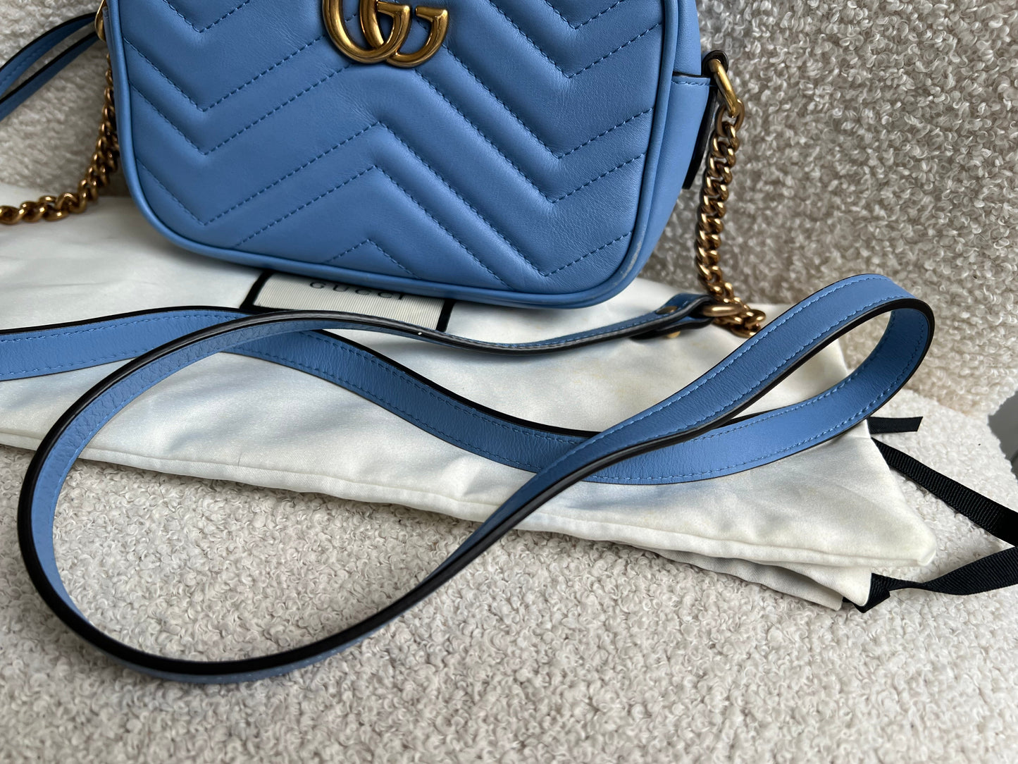Gucci GG Blue Marmont Mini Shoulder Bag (RRP £1,360)