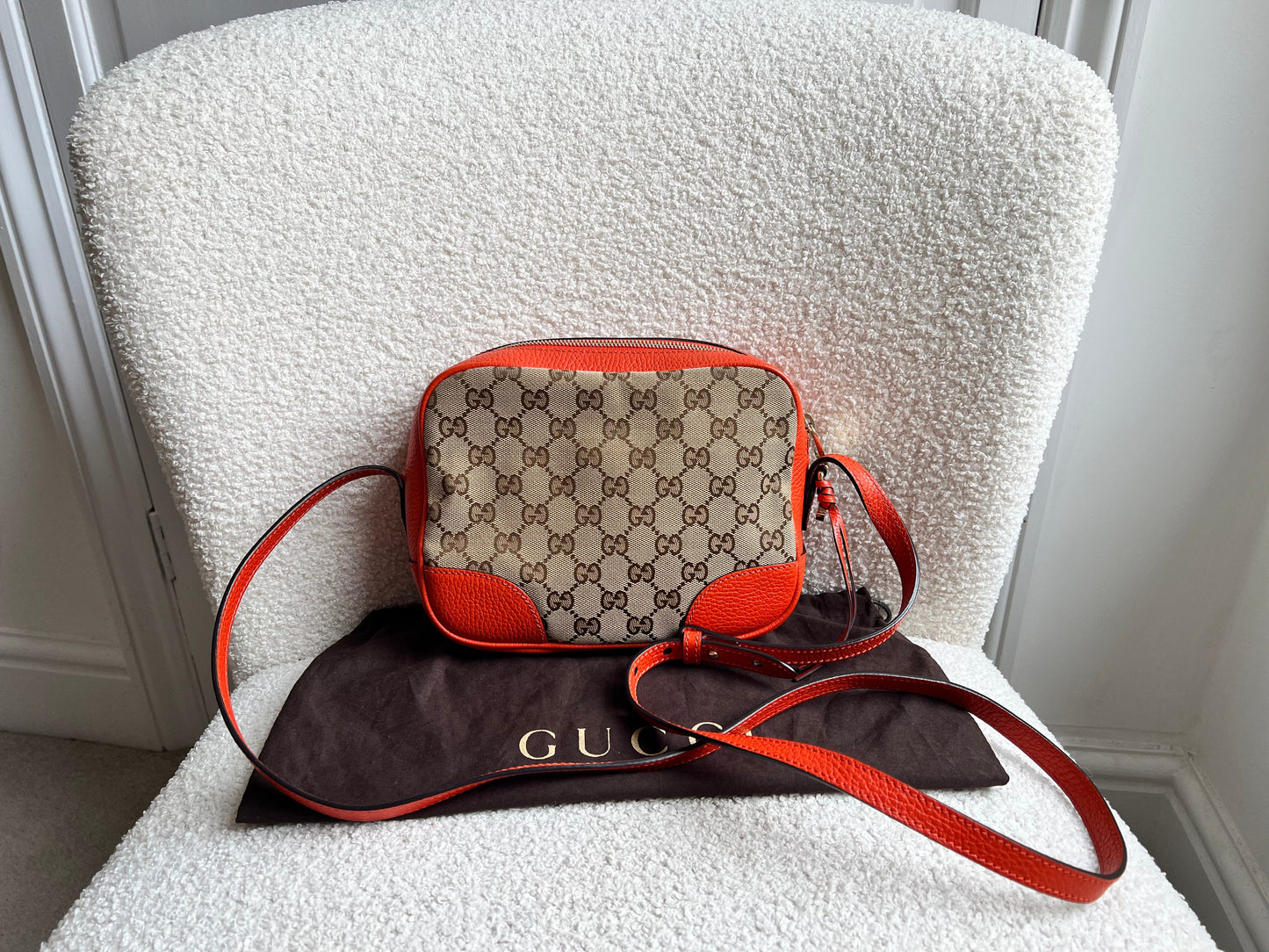 Gucci Bree GG Canvas Orange Small Messenger Bag