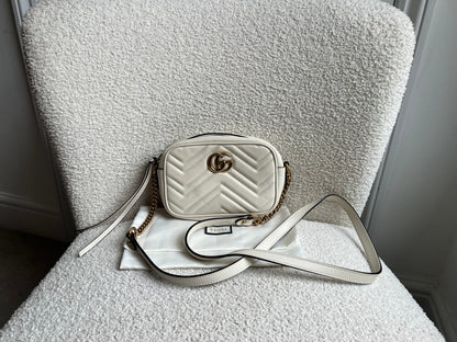 Gucci GG White Marmont Mini Shoulder Bag (RRP £1,360)