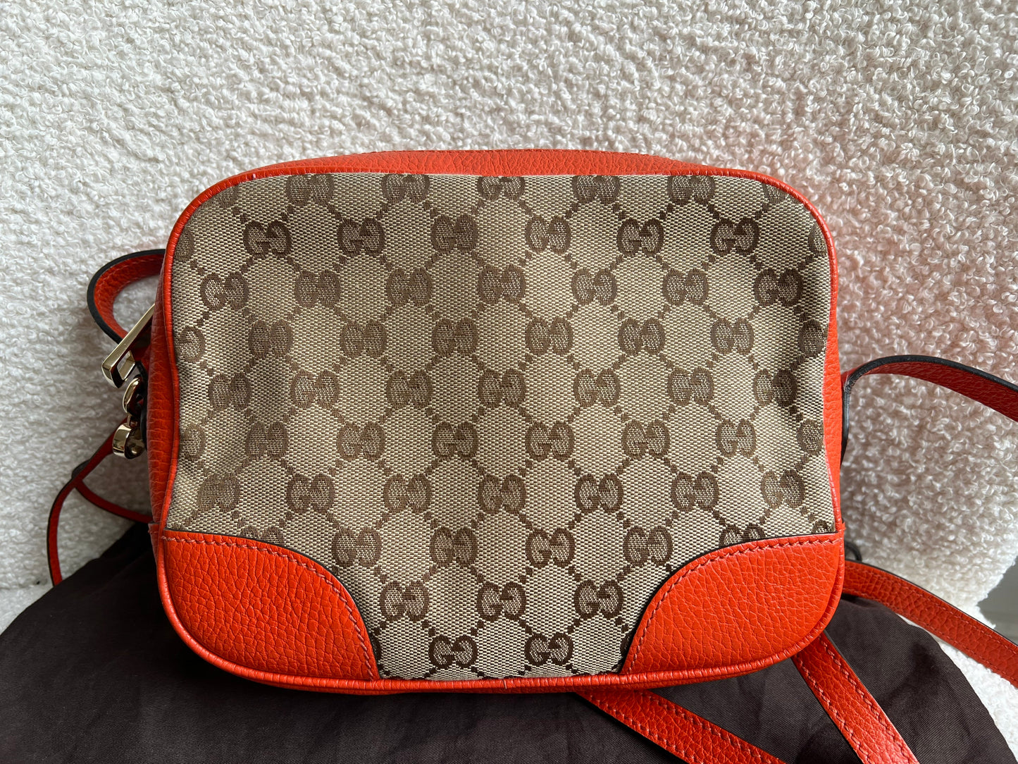 Gucci Bree GG Canvas Orange Small Messenger Bag