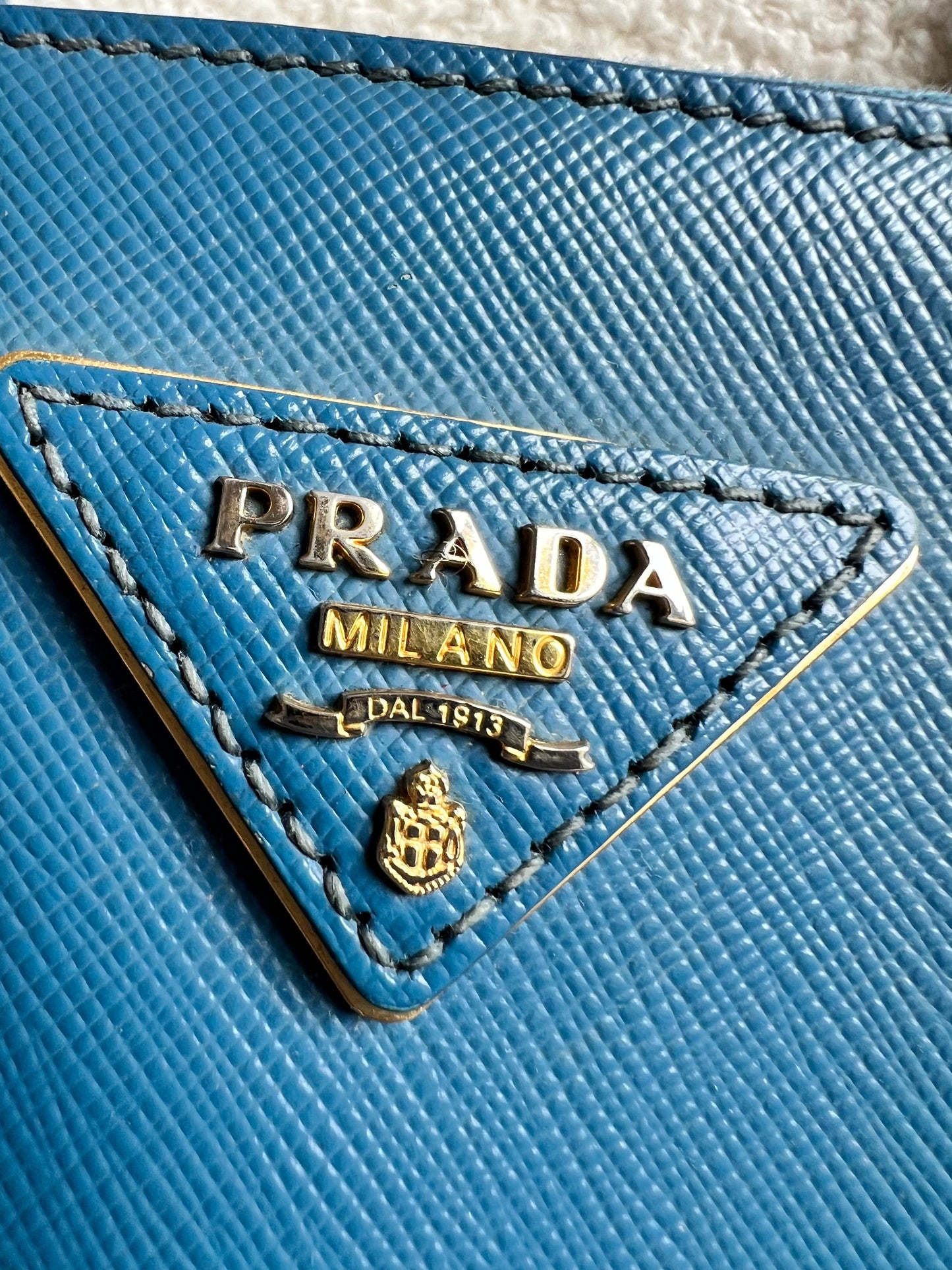 Prada Blue Saffiano Tote