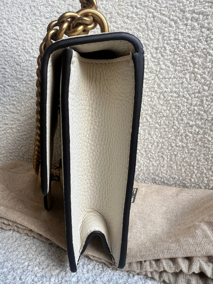 Gucci Cream GG Marmont Chain Mini Bag