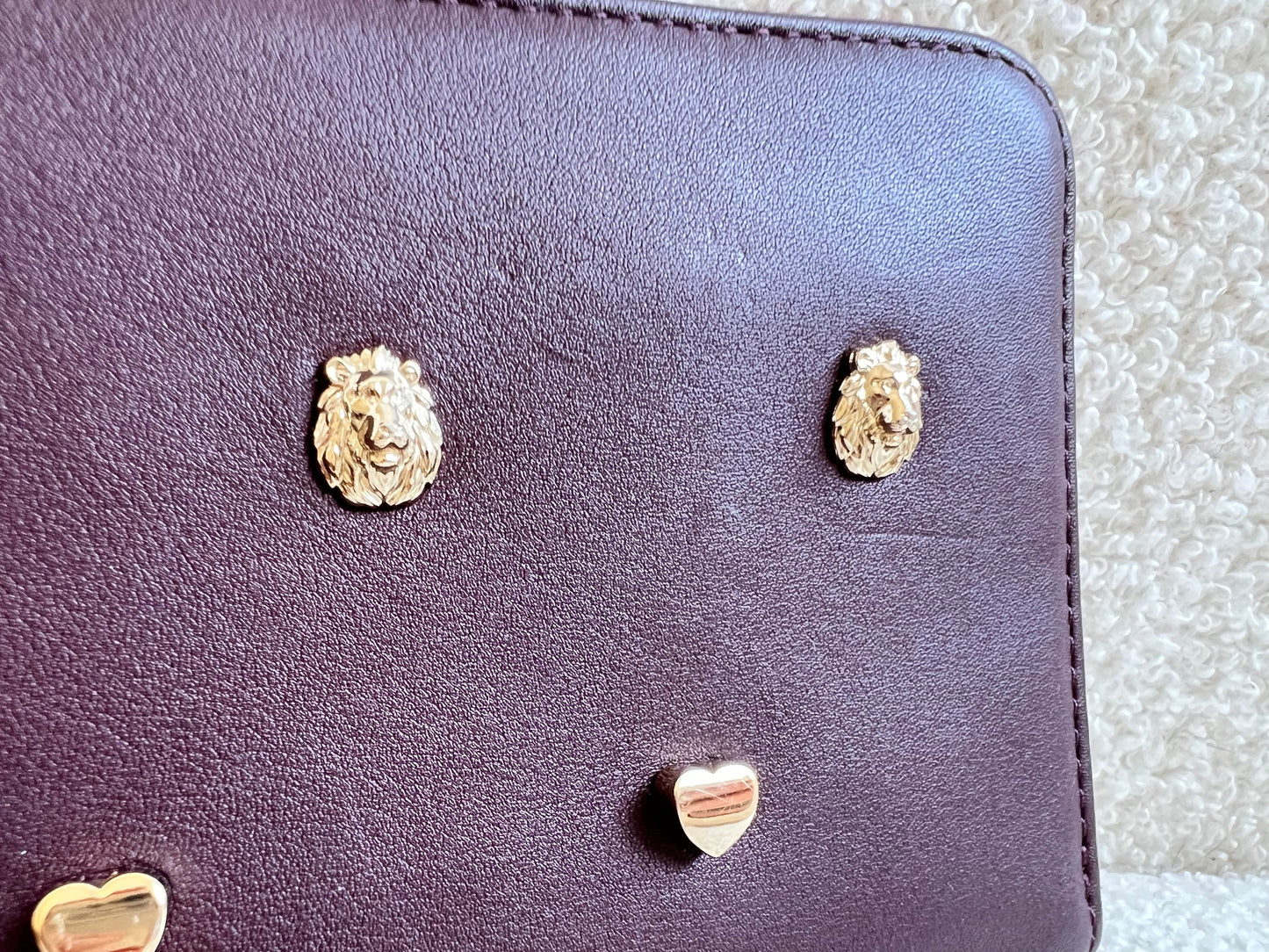 Mulberry Cara 'Lion & Heart Rivets' Zip Around Continental Purse in Oxblood Silky Calf
