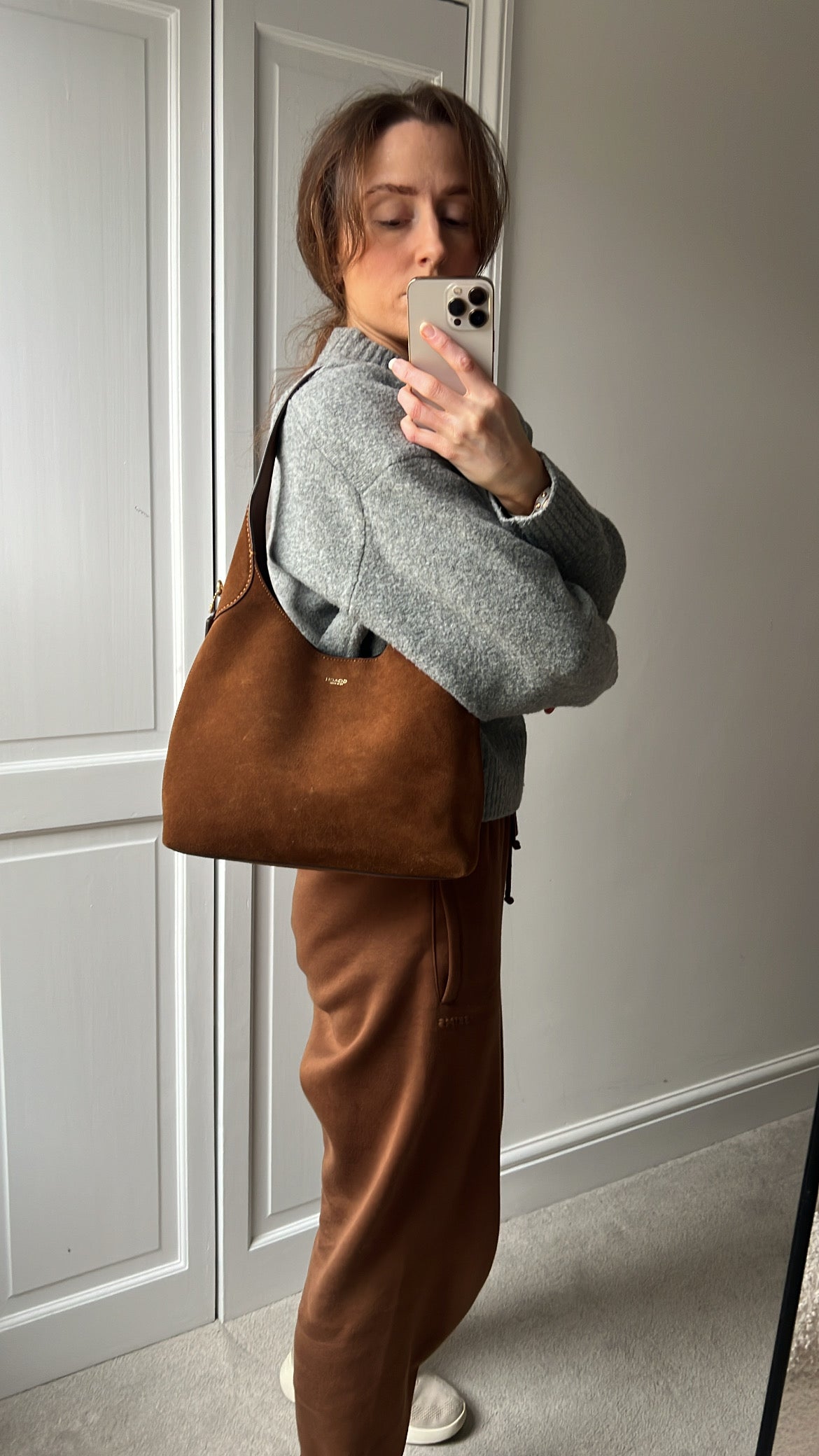 Coach Brown Suede Brooklyn 28 Shoulder Bag (RRP £350)