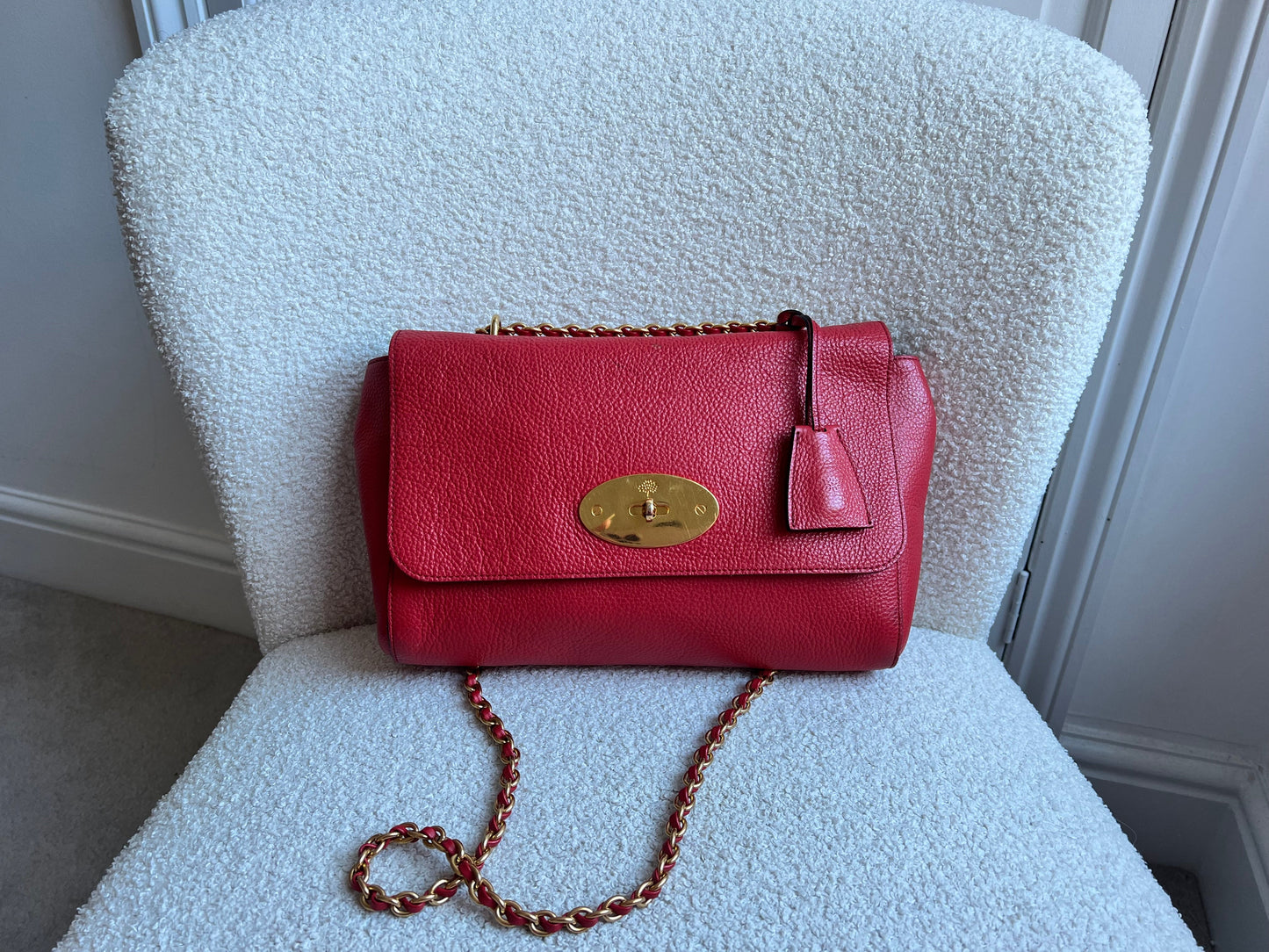 Mulberry Lipstick Red Medium Lily with Gold Hardware (RRP £1095)