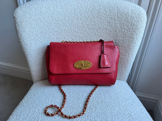 Mulberry Lipstick Red Medium Lily with Gold Hardware (RRP £1095)