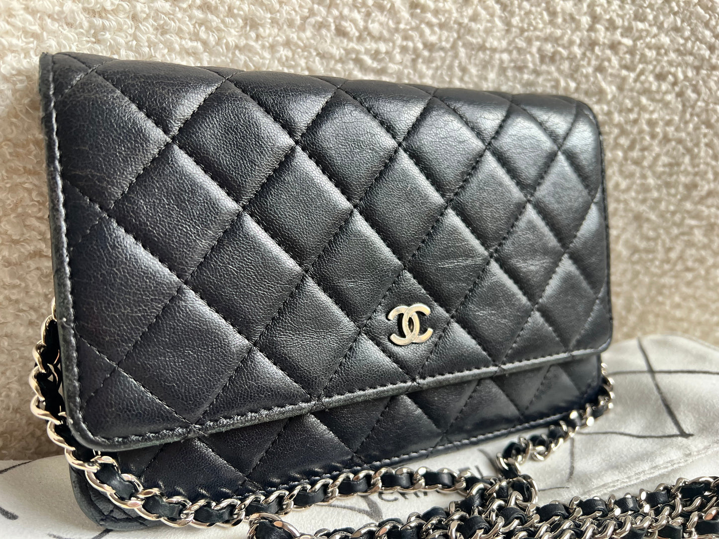 Chanel Wallet on Chain in Black Lambskin Silver Hardware (RRP £2,820)