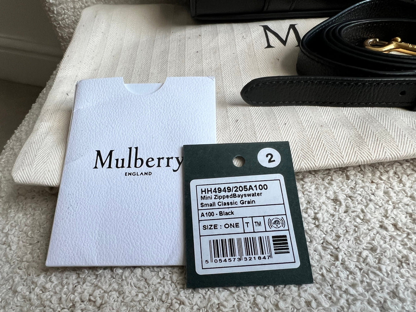 Mulberry Black Mini Zipped Bayswater (RRP £1095)