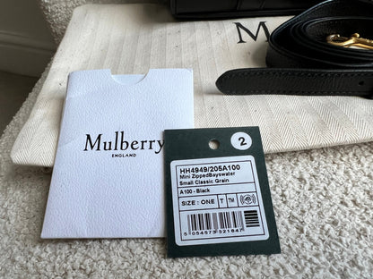 Mulberry Black Mini Zipped Bayswater (RRP £1095)