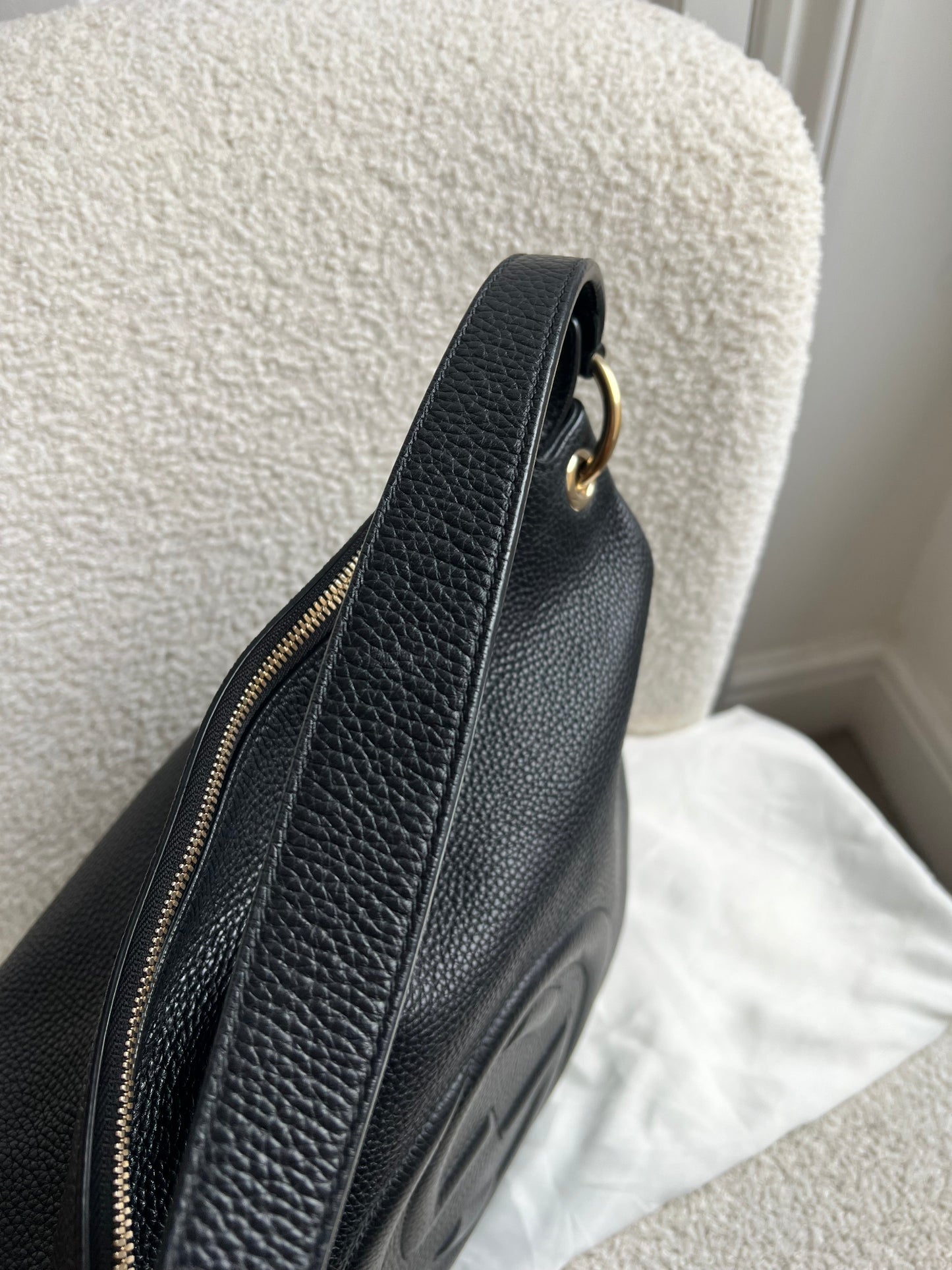 Gucci Soho Large Hobo in Black Pebbled Calfskin