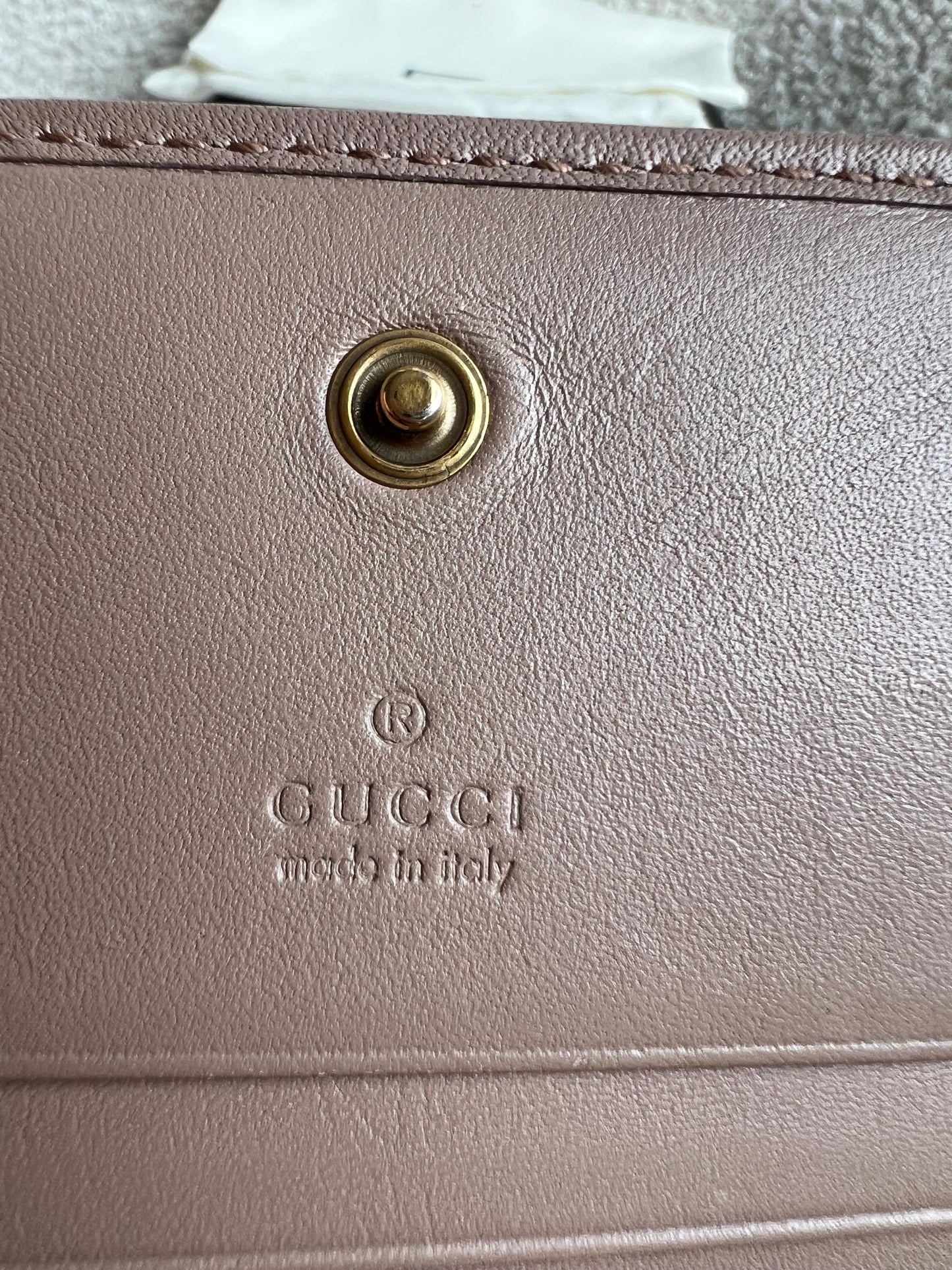 Gucci GG Dusty Pink Marmont Matelassé Card Case Wallet (RRP £410)