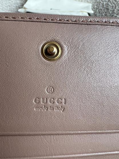 Gucci GG Dusty Pink Marmont Matelassé Card Case Wallet (RRP £410)