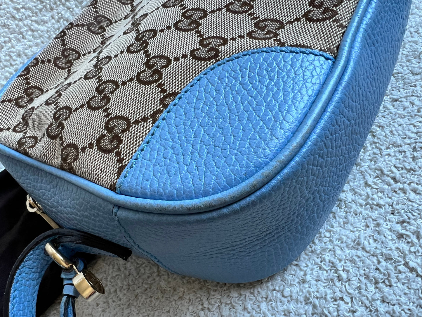 Gucci Bree GG Canvas Light Blue Small Messenger Bag